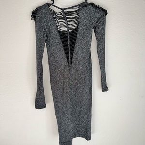 Black/Silver Glitter Mini Dress